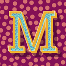 M color&eacute;e sur fond graphique et ludique